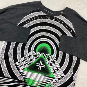 LRG Adult Heavy Mental Psychology Raglan Black Heather Long Sleeve Shirt L